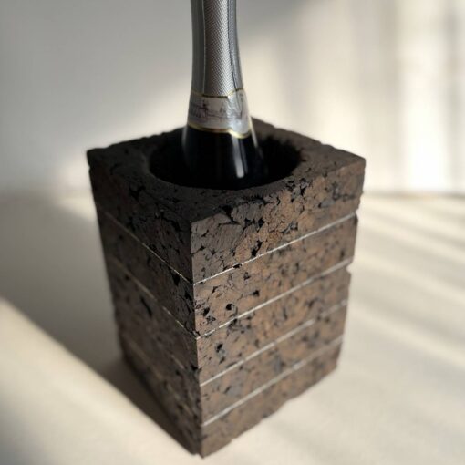 cork dark silver cork wine chiller