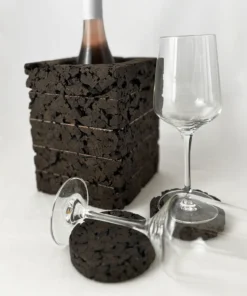 Cork Dark Bronze palackhűtő alátétekkel poharakkal